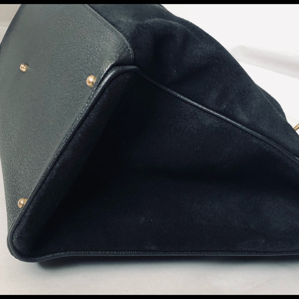 Gucci Black Suede Satchel with Bamboo Top Handles - Picture 8 of 16